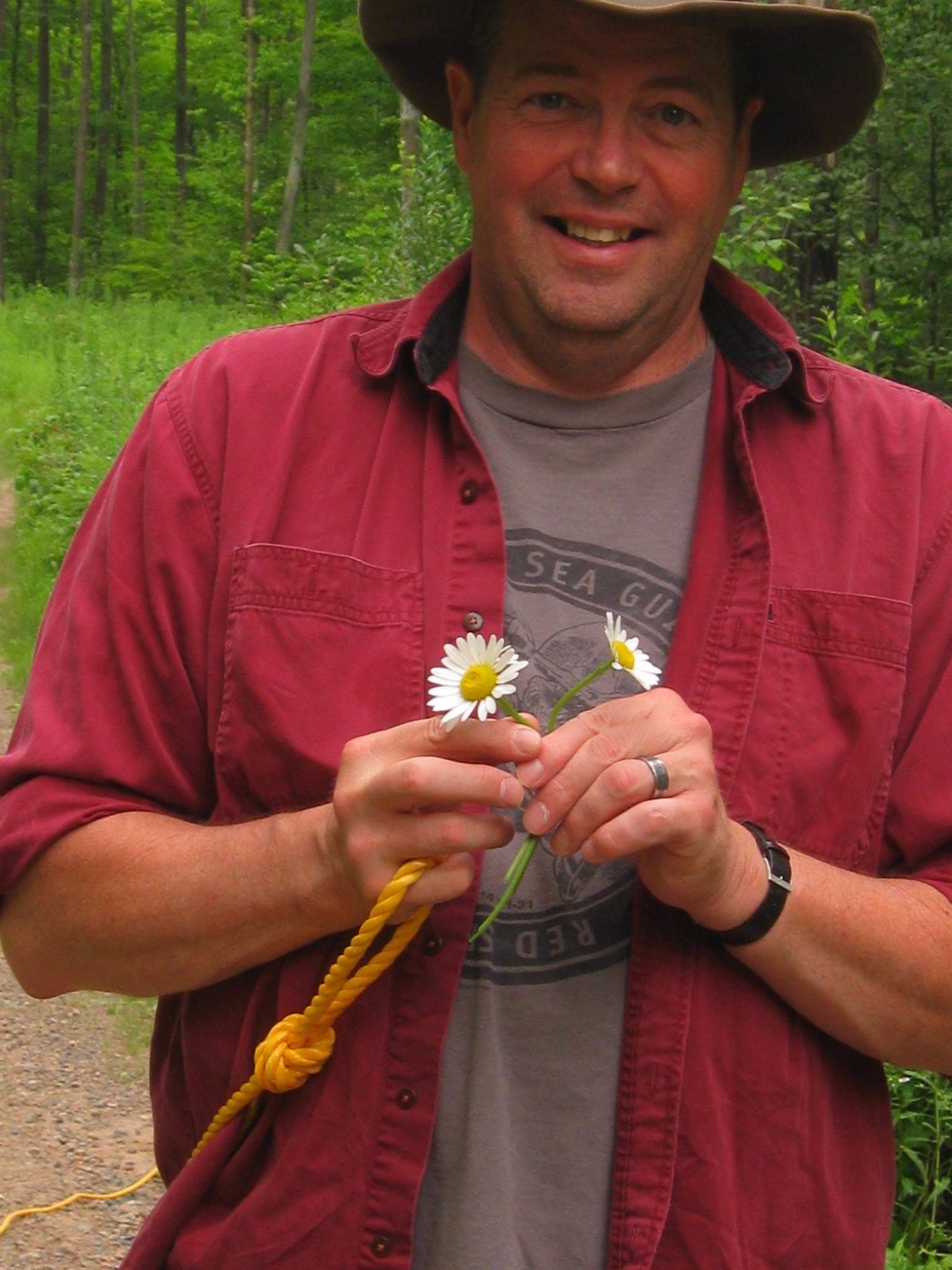 Tim with flowers